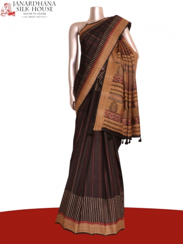 Pure Floral Zari Tussar Silk Saree